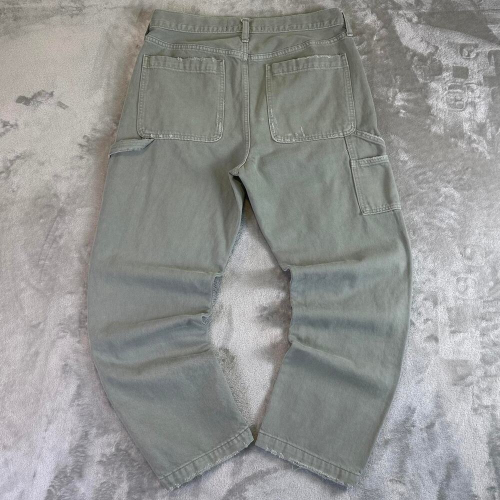 Y2K Abercrombie & Fitch Double Knee Cargo Pants 32x30 Distressed Green